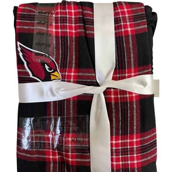 Arizona Cardinals Womens Flannel Pajama Set NFL Team Apparel Size XL Red Black - Picture 7 of 13